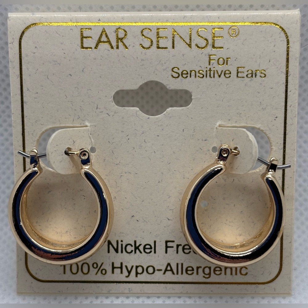 New Ear Sense Gold Hoop Earrings